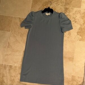 Cynthia Rowley Puff Sleeve Shift Dress in Slate Blue, size XS, NWOT